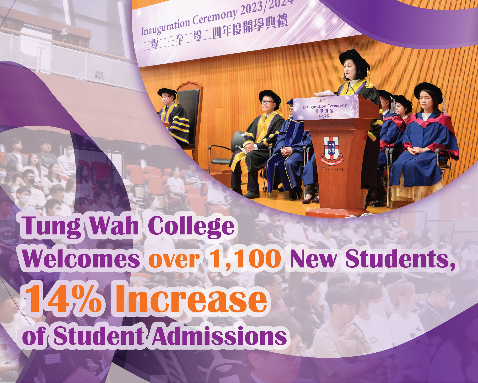 Tung Wah College Welcomes over 1,000 New Students, 14% Increase of Student Admissions